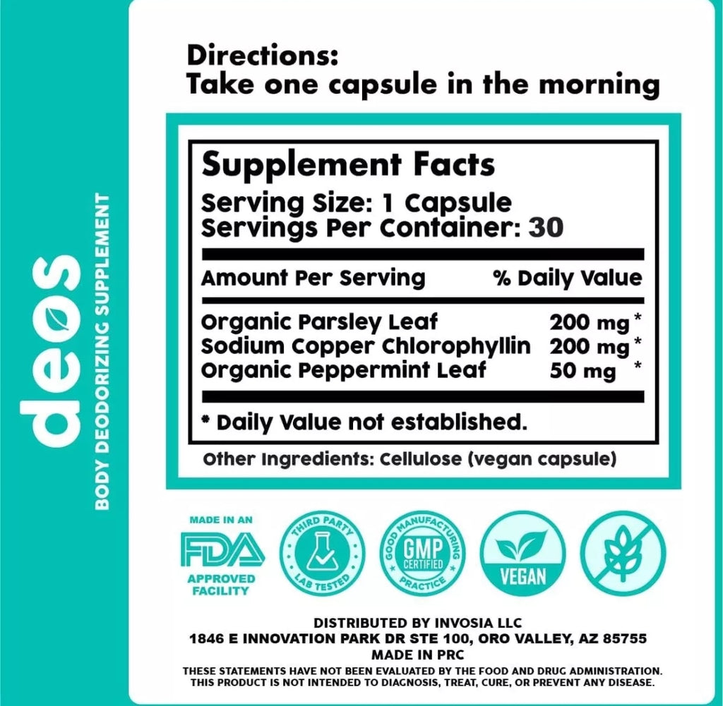 DEOS DESODORANTE INTERNO 30 CAPS