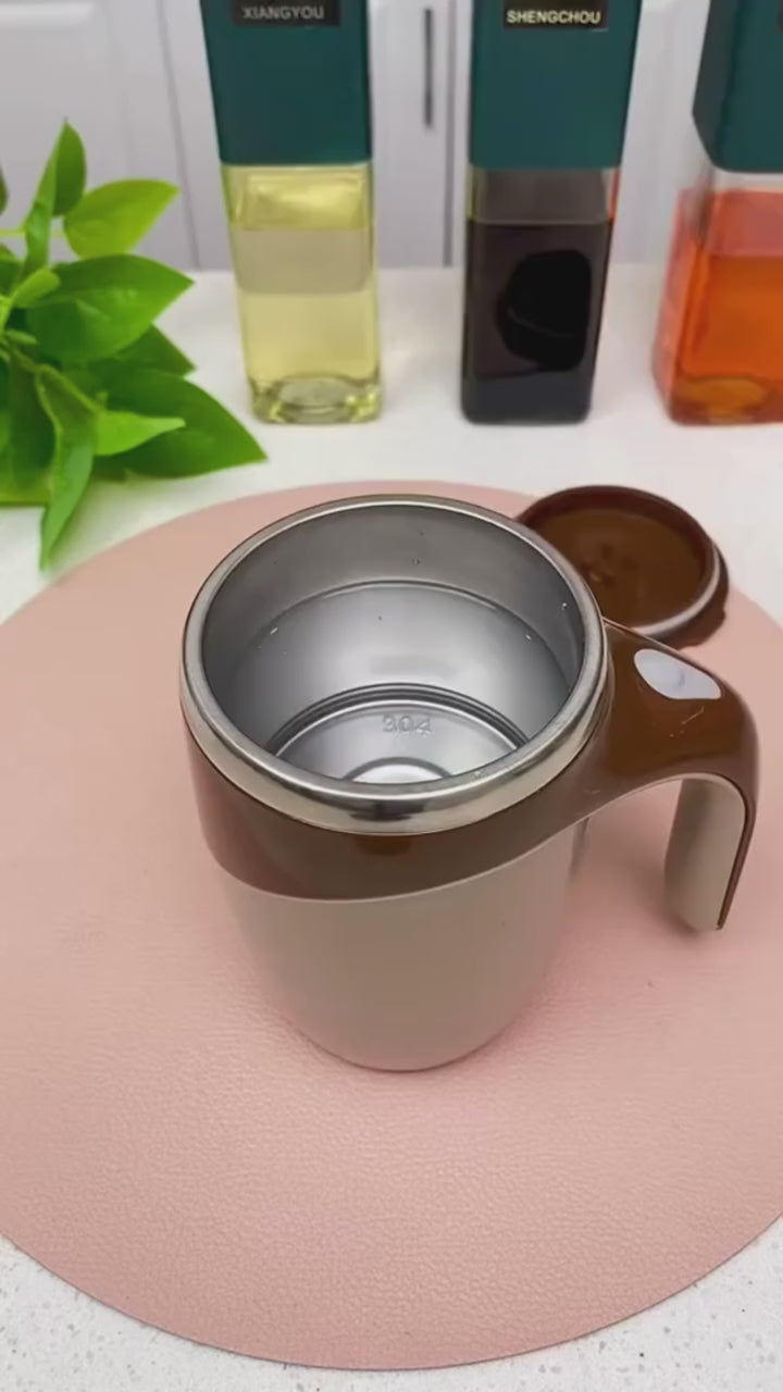 Taza De Cafe Inoxidable Automezclable