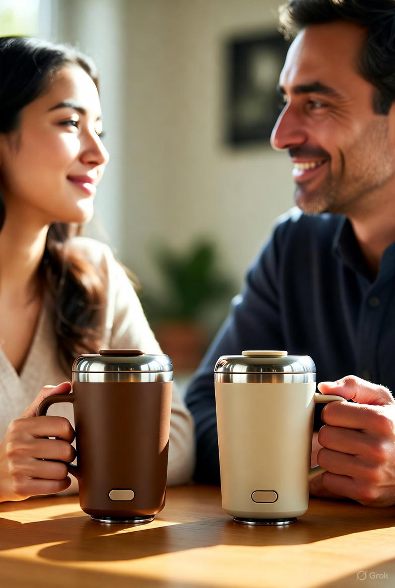 Taza De Cafe Inoxidable Automezclable